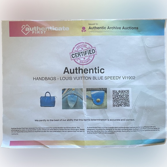 5 pc set Louis Vuitton Toledo Blue Epi Speedy 25, Tag, Lock, Key, COA & Dustbag - Picture 17 of 17
